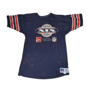 Vintage 1985 Super Bowl XIX Russell Athletic Coca-Cola NFL Jersey T-Shirt Size L
